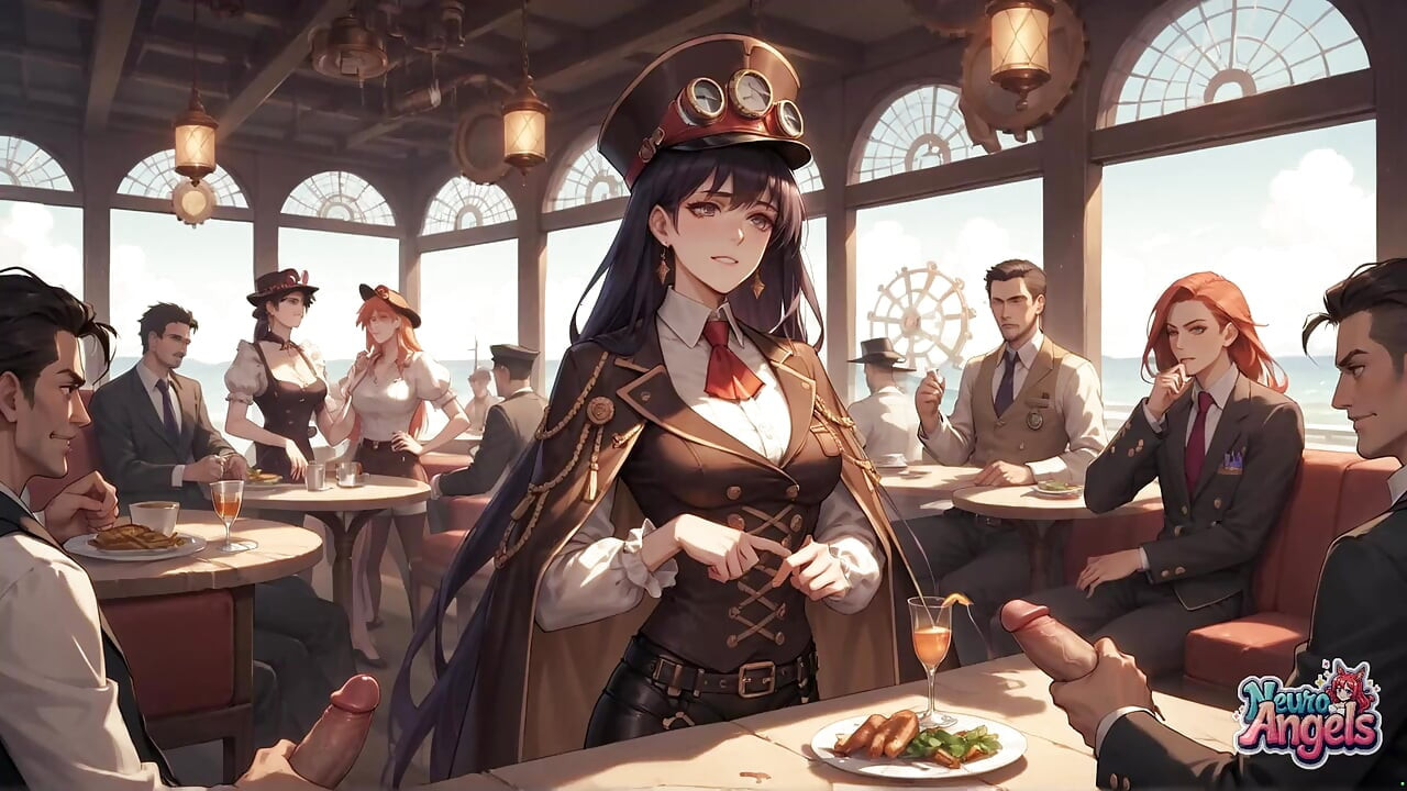 Sedução cremosa de steampunk: explosão de chantilly da empregada