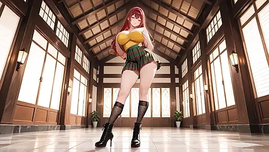 Si rambut merah toket besar menjilati dan menggerayangi creampie eksplosif di bawah langit terbuka