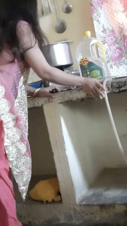 Part.1, indian stepsister cooking in kitchen and fucking with stepbrother | Clip 2