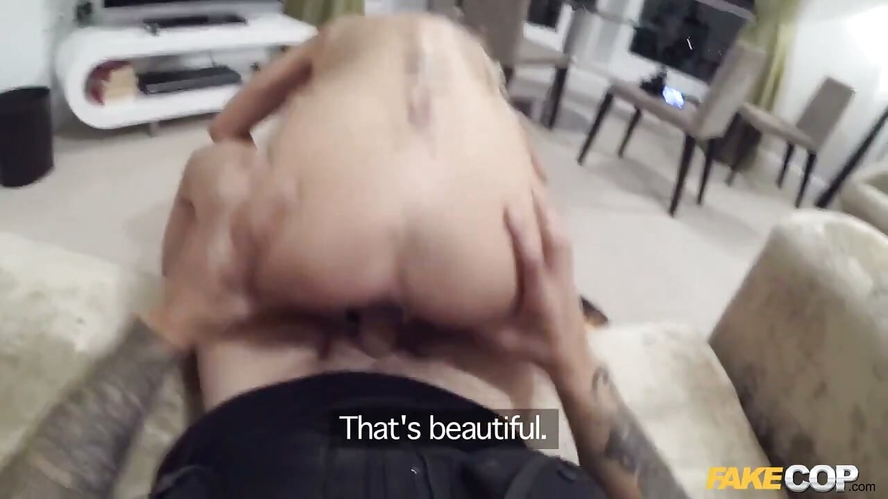 Fake Cop Pervert in Cop Uniform Fucks Inked Trashy British Blonde