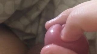 Rubbing the end of my wet cock