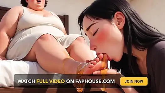 SSBBw honig fußdominanz - dünnes mädchen putzt herrin füße