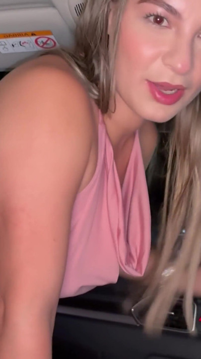 Blonde Stepdaughter Seduces Small Cock Uber Driver to Fuck in the Car!