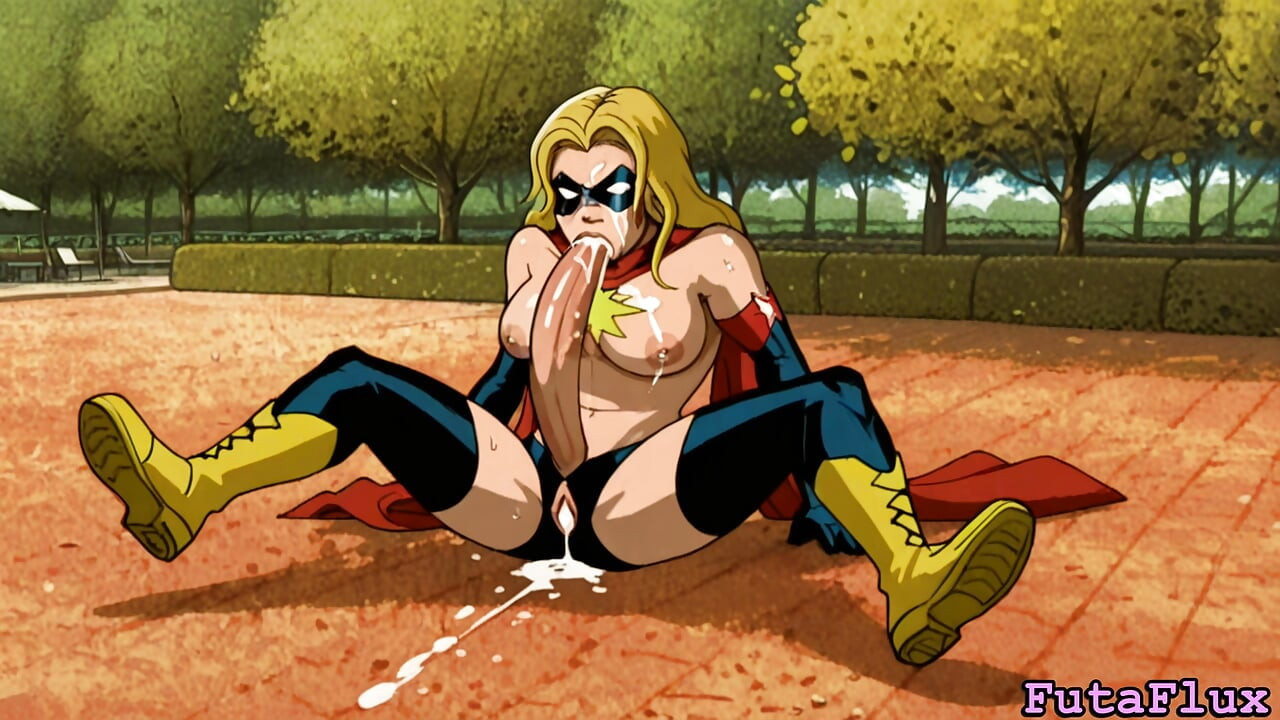 Futanari Carol Danvers -, svršavanje, samosisanje i više!