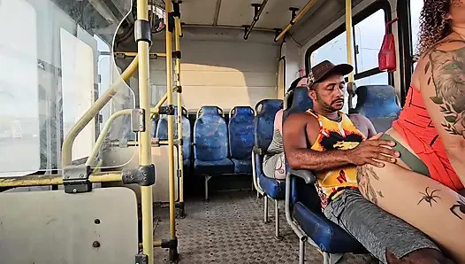 A SHAMELESS COUPLE RIDING IN PUBLIC TRANSPORT AND BACKSEAT PASSENGER FILMING EVERYTHING