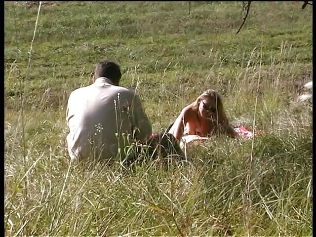 Busty blonde pussy licked and slammed outdoors