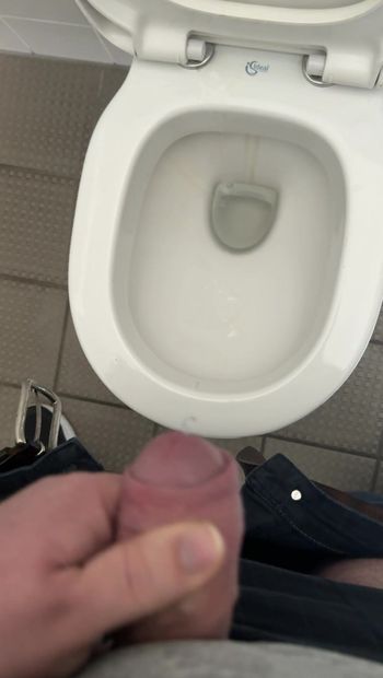 Cum load on the toilet