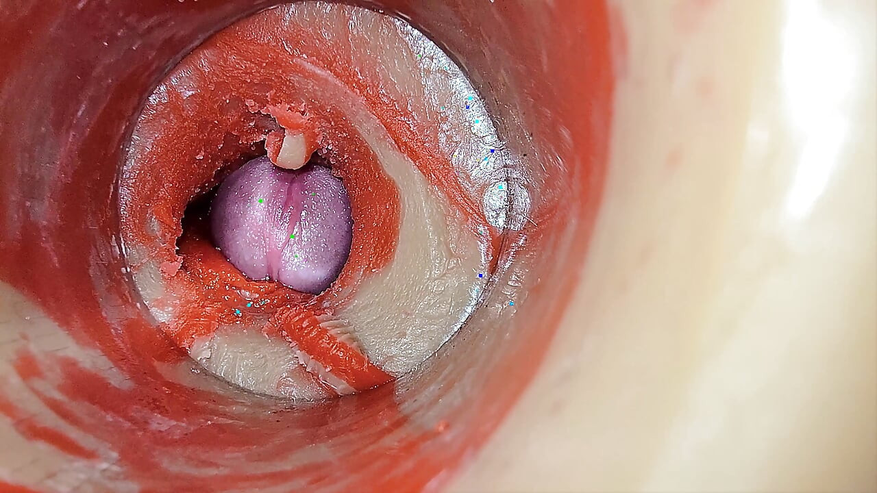 Female Insemination - interne kamera fängt tiefe männliche riesige ejakulation ein