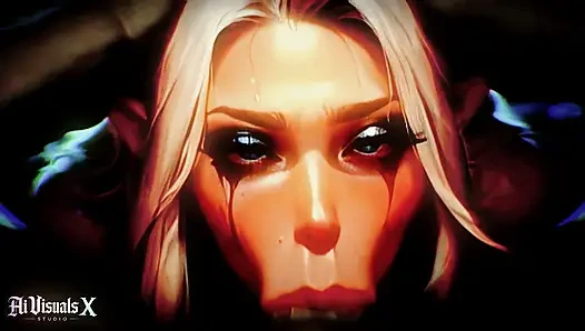 Orc elf, alien-fantasy-blowjob & tittenfick-zusammenstellung - animierter porno (AI generiert)