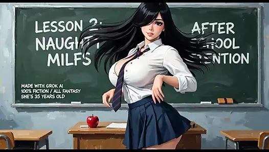 Kız öğrenci üniformalı orta yaşlı seksi kadın 2