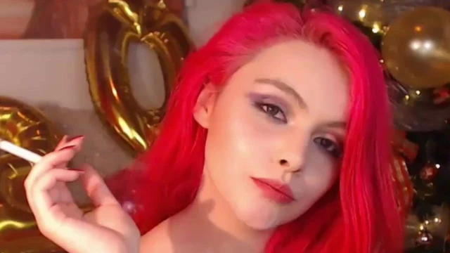 Sweet Redhead girl smoking