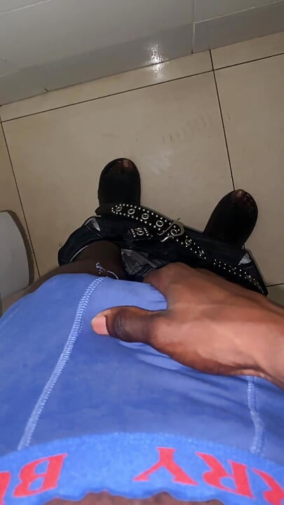 Thug beating his BBC in the gym locker room