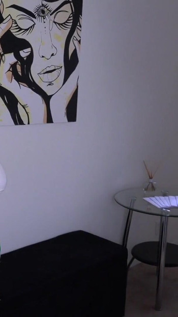 Stunning moment from "Hot lesbian sex on the massage table"