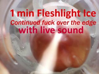 Fleshlight Ice scopata da un cazzo duro con precum e sborrata