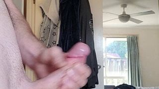 Wanking big soft cock with massive cum