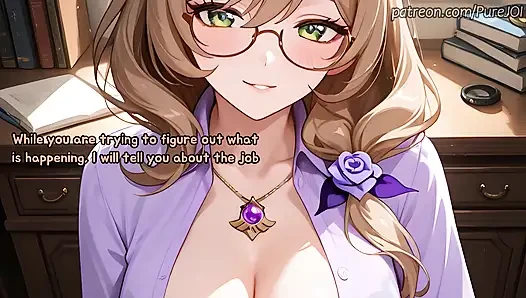 Pass 5 interviews with Genshin Impact girls to get a job (Sex JOI)