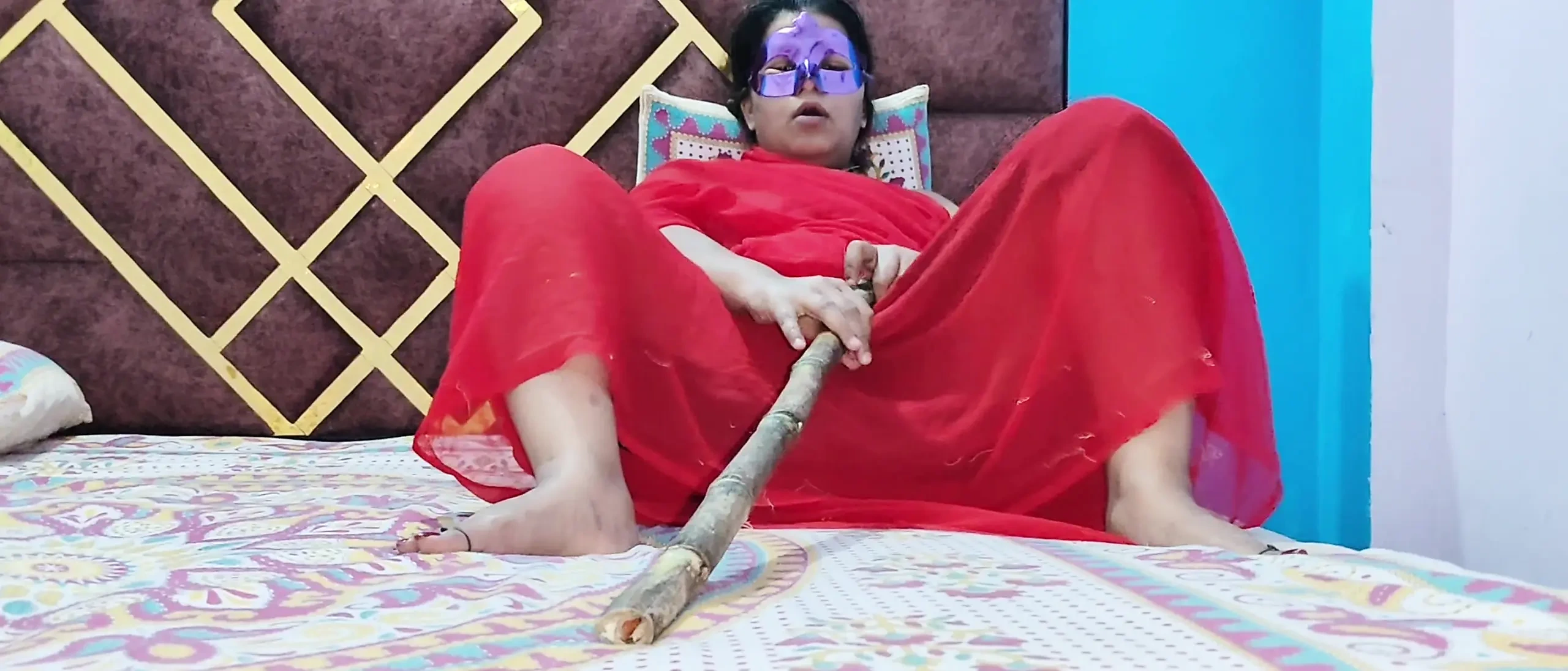 Playing with sugarcane in my pussy