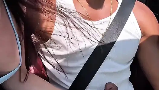 Mary Rock Sucked Her Boyfriend's Dick in the Car