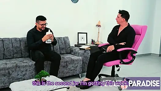 TIMY DISCOVERS HIS STEPMOTHER FUCKING THE BODYGUARD AND SHE OFFERS HIM HER ASS SO HE WON'T SAY ANYTHING.