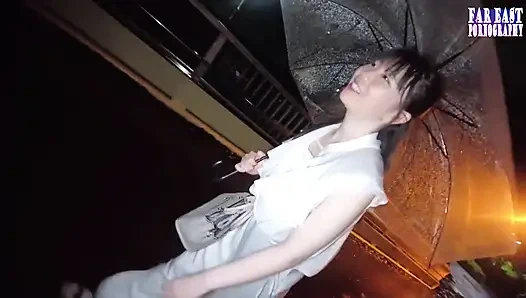 Steamy T Back Stroll with a First Time Outdoor Peach That Drives Nonstop Release Part 4