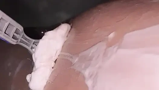 Hairy Legs Shaving Close up