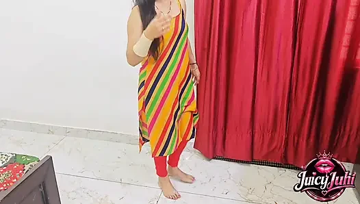 Desi horny stepmom gets hardcore fuck by stepson and takes cum in her hot pussy while talking dirty
