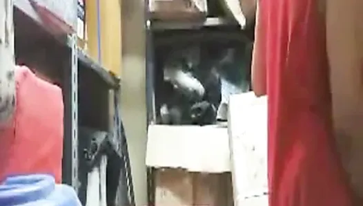 Arab couple fucking in the store room