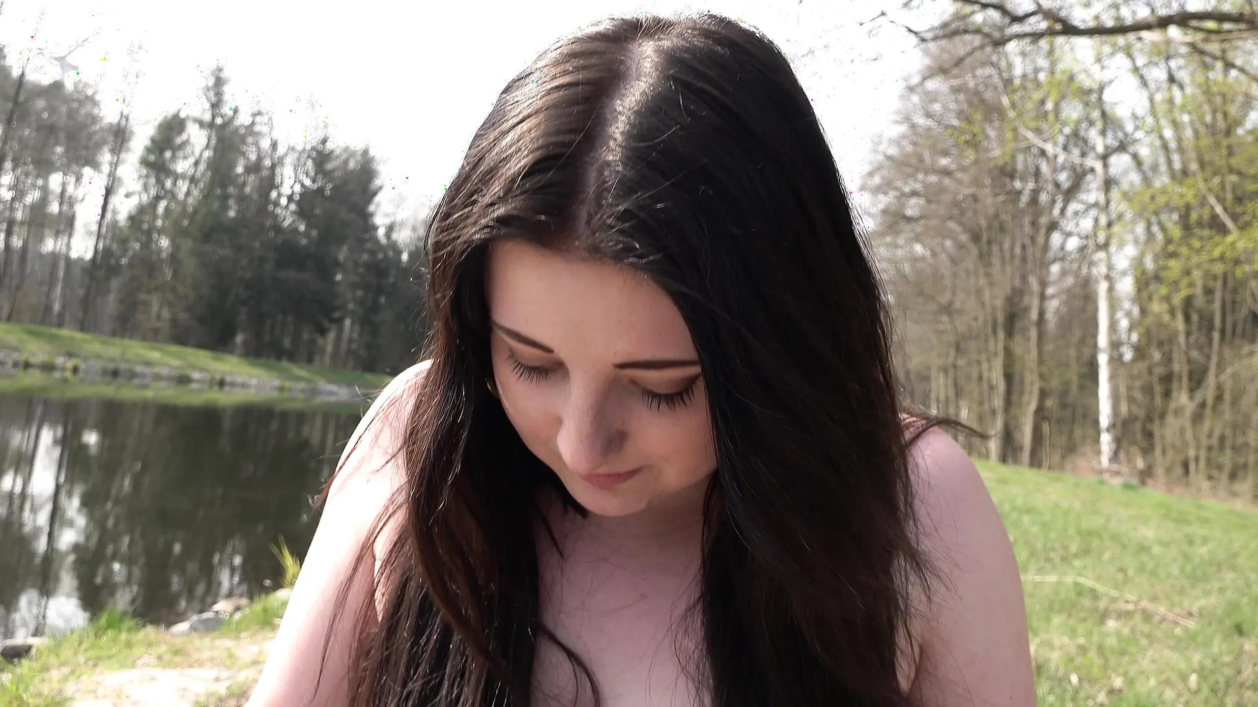 Fat German Slut Pissing in the Woods