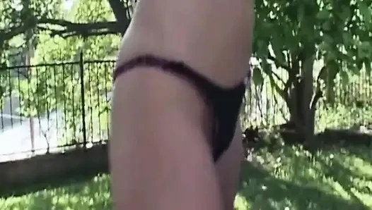Tattooed Blonde MILF Slurps Thick Cock Outdoors with Brunette