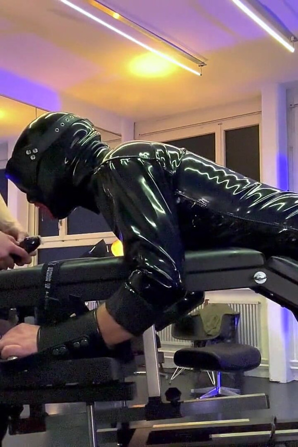 Latex Bondage and Strapon Session