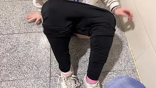 blonde gives blowjob and gets fucked in public