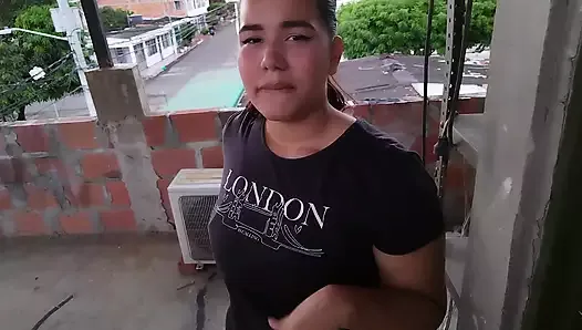 I CATCH MY STEPSISTER SMOKING ON THE ROOF AND ASKS ME TO FUCK WHILE SHE SUCKS MY COCK SO I WON'T TELL MY STEPMOM ABOUT IT