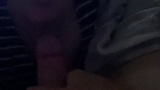British slut girlfriend licking balls and sucking cock