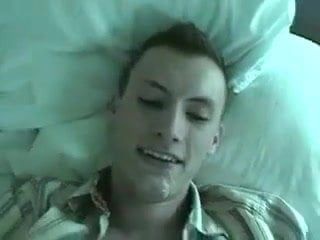 Quick cum on twink's face and tongue