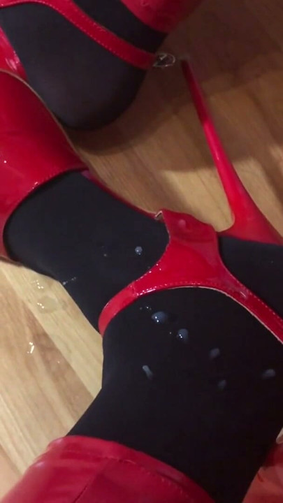 Red Fetish Masturbation in High Heels | Clip 1