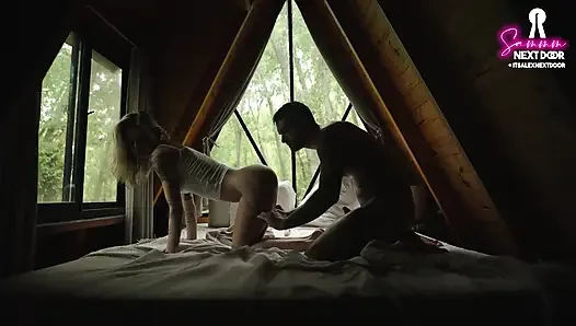 Intimate anal sex in a cabin with a perfect petite blonde