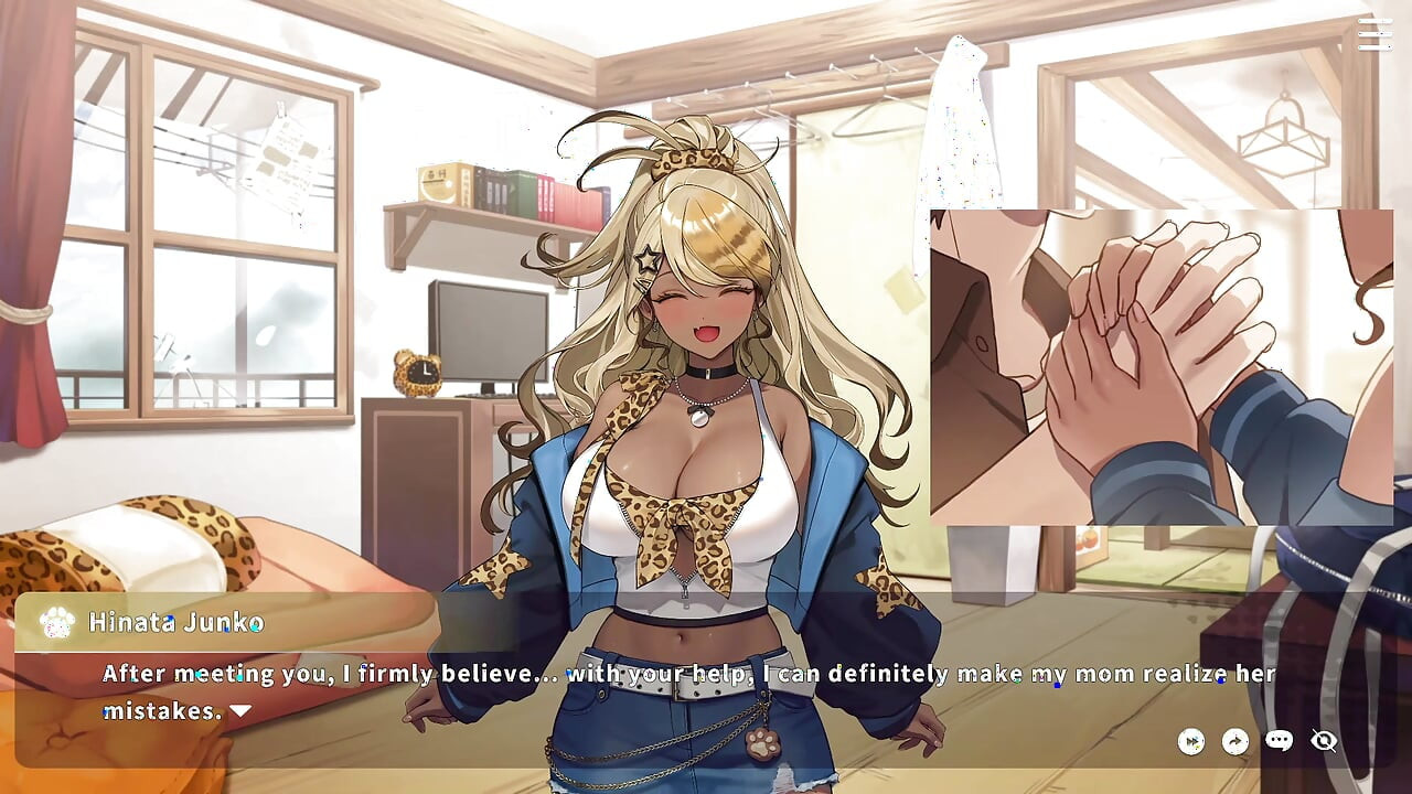 4V恋人結衣がそれをからかう。主人公が入ってきて、ユイがオナニーしているのを見た!