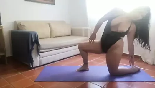 YouTube slut doing yoga in lingerie 10