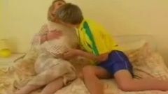 Blonde Russian mature mother and bf