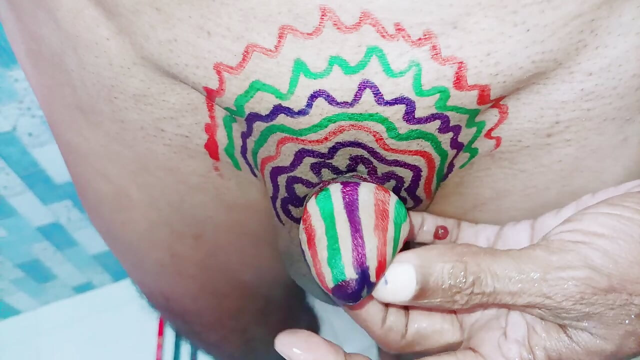 My stepsister has painted a penis.