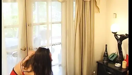 Busty German ladies having fun with a big dildo