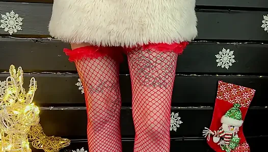 Santa's Girl Fuck in the Ass with Dildo