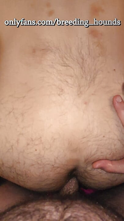POV Thick straight daddy fucking bareback his roomate hairy hole closed-up.
