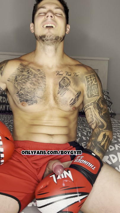 BOXING CUM with my Fat Cock