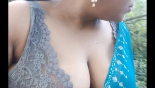 Sexy alone hot-desi-girl21  Bhabhi fulfills her desire for sex by revealing her boobs and pussy in the forest.