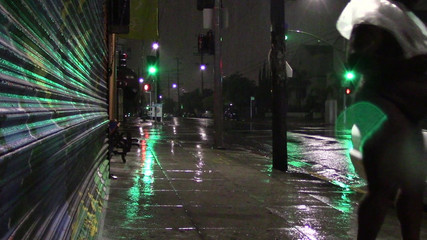 夜间下雨