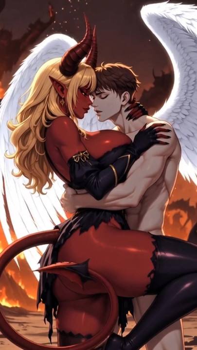 "Fallen Angel Turns into Massive BBW Succubus Demoness hentai | Clip 1