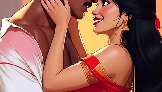 Ateşli animasyonlu çift romantizmi