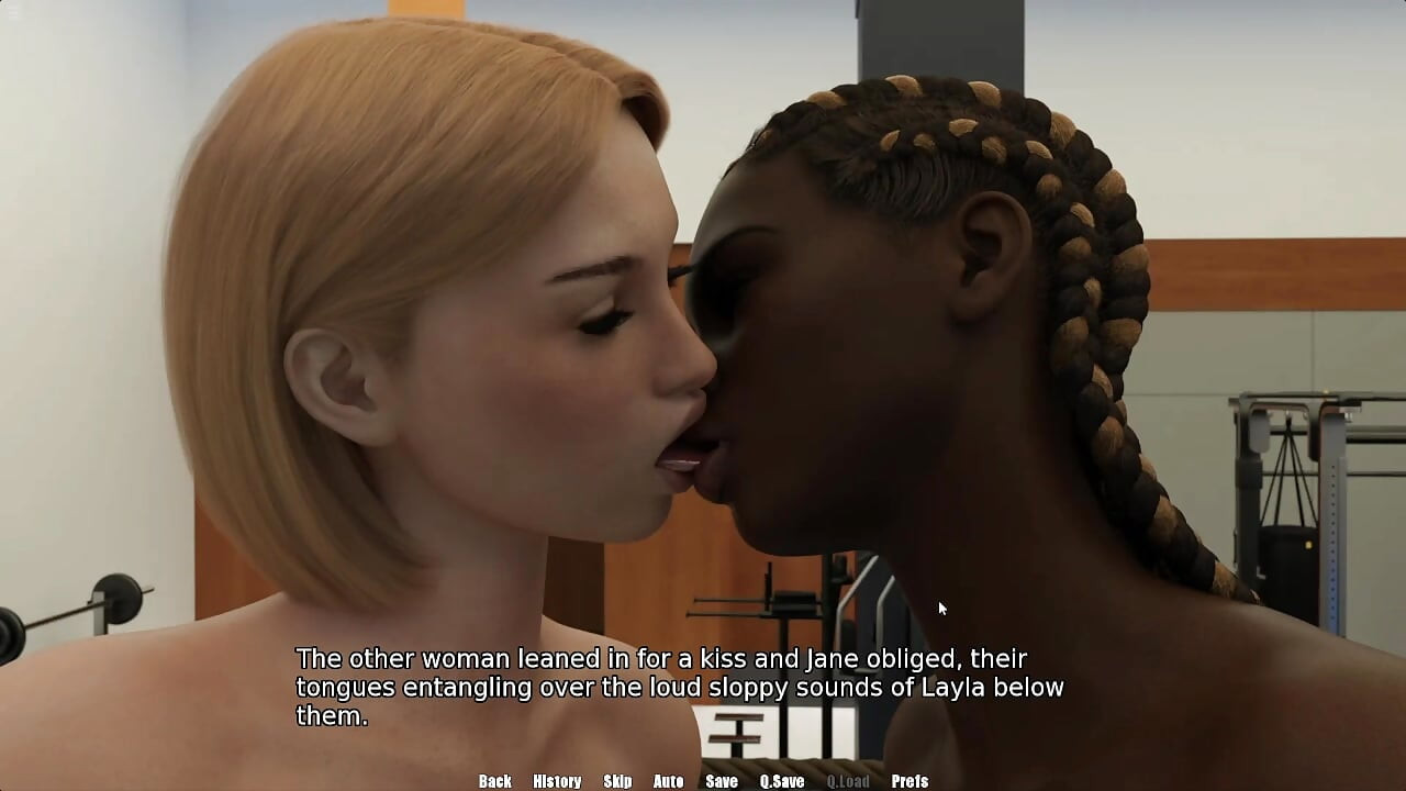 人妖Jane操兩個黑人女孩的屄，她們得到面部三人性愛