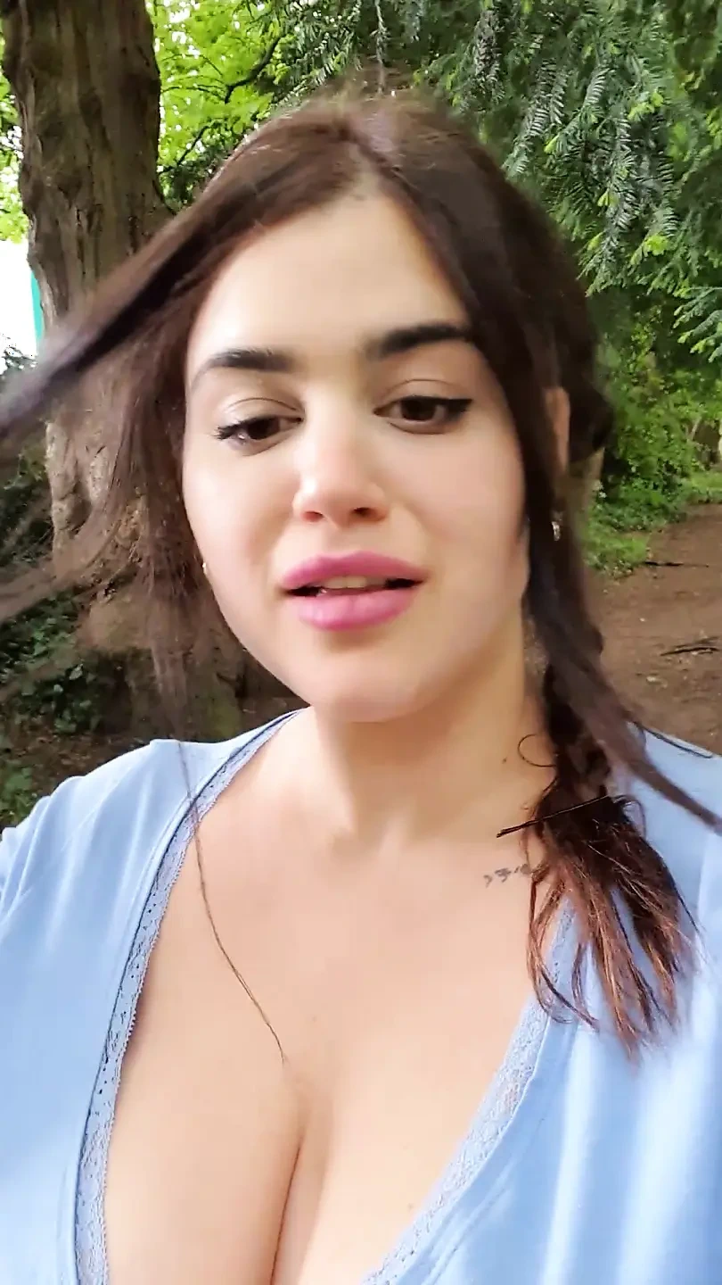 Exhibitionist MILF does public nudity – Invites stranger to touch her BIG BOOBS